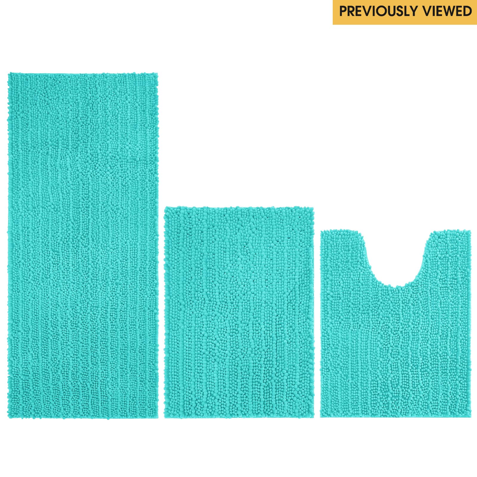Accumtek Upgrade Extra Large Teal Green Bathroom Rug Set 3 Pieces Ultra Soft, Thick Absorbent Bath Mats, Non Slip Chenille Toile